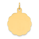 14K .013 Gauge Engravable Scalloped Disc Charm